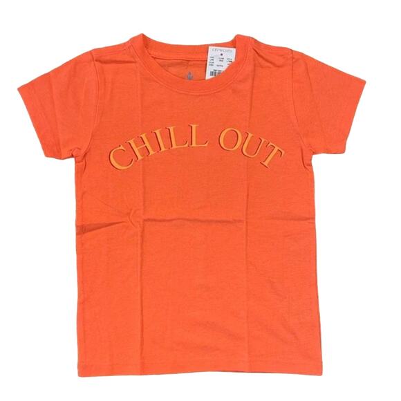 NWT J. Crew Boys' Orange/Coral W/"Chill Out" Graphic T-Shirt - Picture 1 of 9